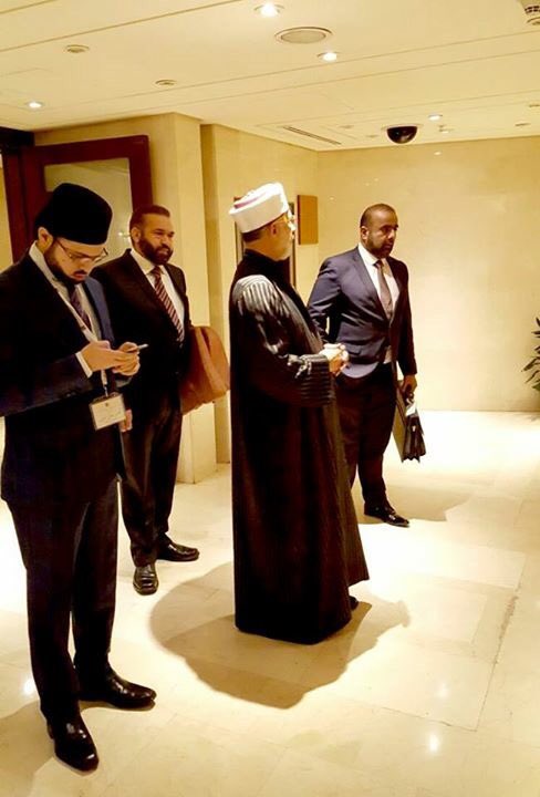 DrHassanQadri's tweet photo. Dr. Hassan Qadri accompanying his eminent father Shaykh-ul-Islam  Dr. @TahirulQadri at an International Serah Conference in Jordan. https://t.co/fjfPtluhMZ