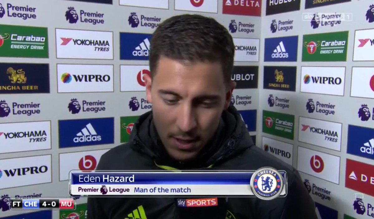Cobham1905's tweet photo. Hazard: "Esto nos da demasiada confianza. Merecimos ganar, dominamos el juego. Es una increíble noche para nosotros y nuestros fans." https://t.co/tdtBwj8Egg