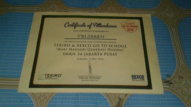 Dapet sertifikat senang banget