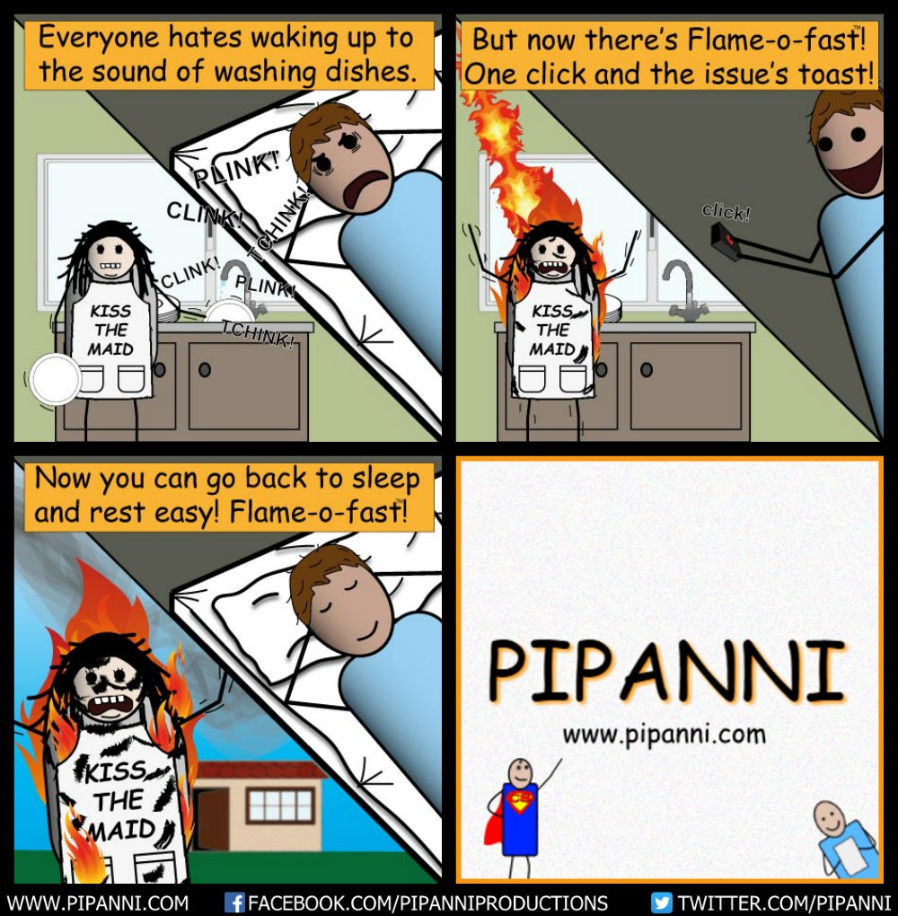 Pipanni's tweet photo. "Flame-o-fast" - incredible new product
Bonus panel here: https://t.co/FvH6H5Fbm3
#funny #comics #webcomics #fire #pipanni https://t.co/KmglHR6lZ8