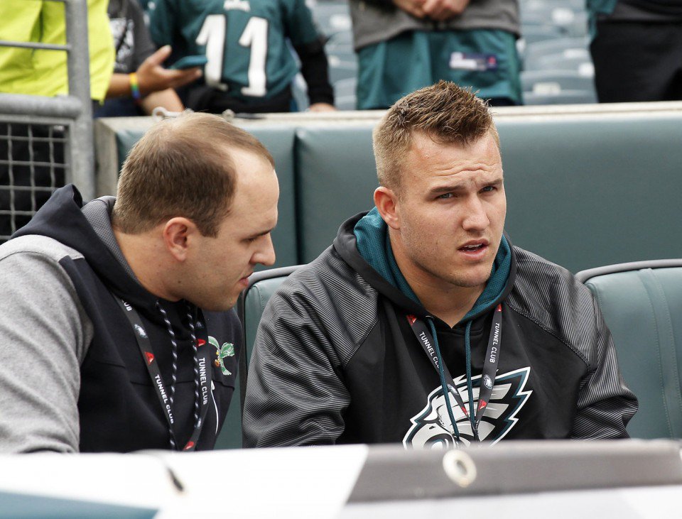 Joe Giglio on X: Mike Trout is at the Eagles game today. Just a matter of  time until the Phillies trade for him.  / X