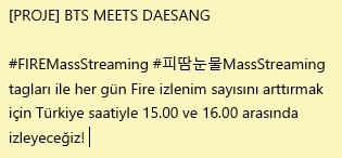 bangtantr's tweet photo. [PROJE] BTS MEETS DAESANG

#FIREMassStreaming &amp;  #피땀눈물MassStreaming https://t.co/B2ywj8pvIu