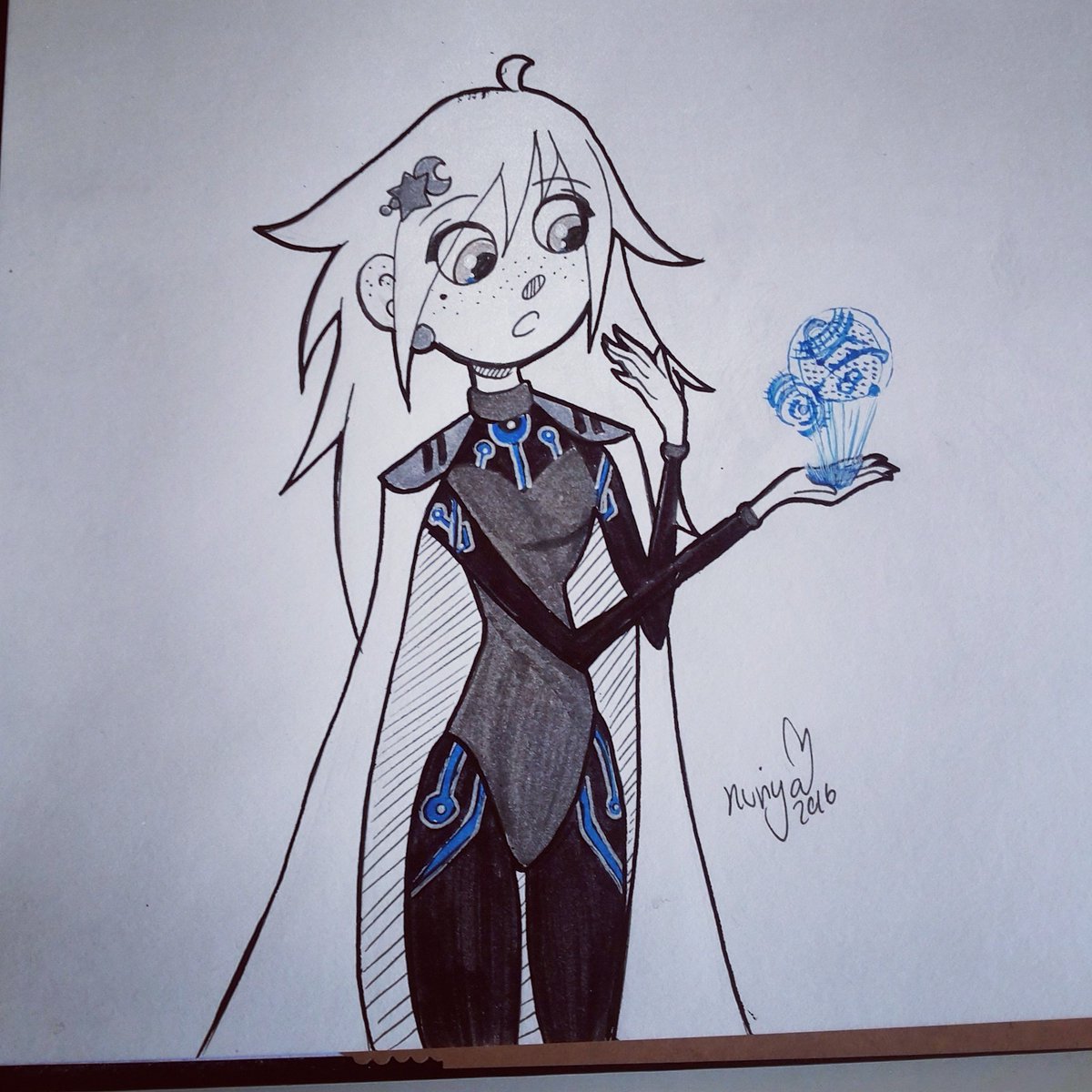 nurilicious_'s tweet photo. #inktober2016 day 19 of @ochibrochi 's #31witches challenge. Theme: #technologywitch | #nuriyaart ♡♡♡ https://t.co/AirR2A2eaM