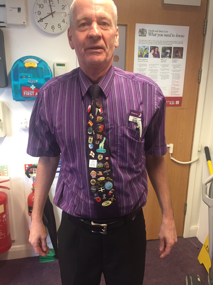 This is Hutch from Waterways sporting his badges, many of which are sent to him from guests! <a href="/smmottram/">Sam Mottram</a>