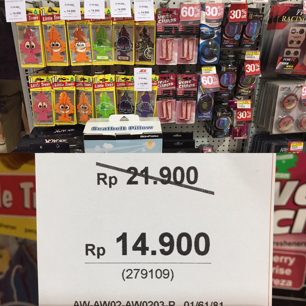 FreshnerTrees's tweet image. Dapatkan promo discount up to 60% untuk semua produk Pengharum Little Trees Dan Perk di Semua Outlet Ace Hardware di Indonesia