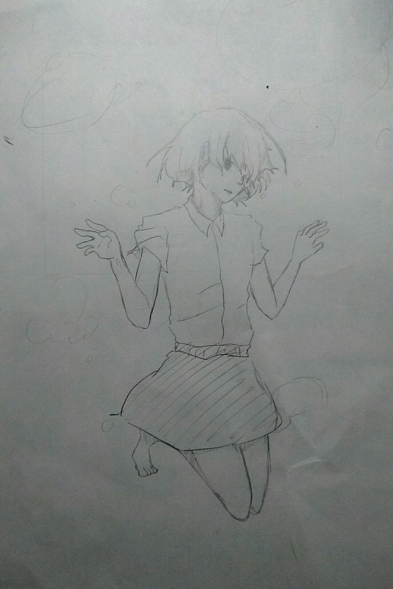 関 新 على تويتر ただ 藍に呑まれてく 空の底 灰の中で夢を描いた イラスト イラスト基地 お絵描きラブ ウミユリ海底譚 ナブナ