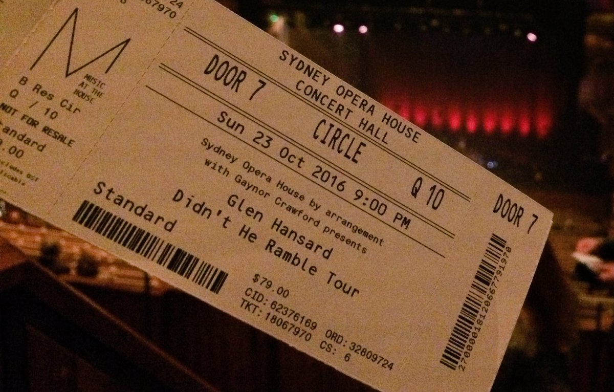 Stuff_by_Craig's tweet photo. Fantastic - @Glen_Hansard at @SydOperaHouse. #druncles https://t.co/woP7DV0k8b