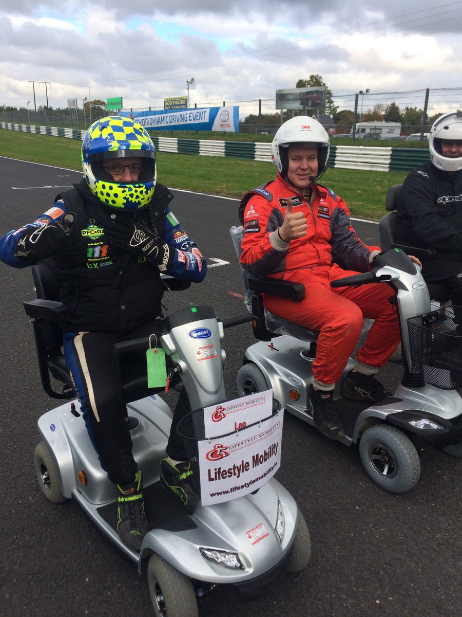 TopOfTheTower's tweet photo. And @DerekTohill takes the #ScooterScramble for @ppsgireland @Mondello_Park during the @IRX_IE #WorldPolioDay https://t.co/jmsoPZkhbD