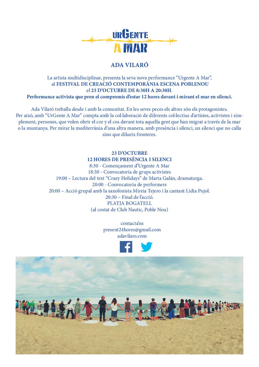 PAH_BCN's tweet photo. Aquesta tarda us esperem a totes a les 18:00 h a la platja Bogatell amb
#UrgenteAmar! 
@EscenaPoblenou 
@AdaVilaroCasals 
@stopmaremortum https://t.co/cdJJZYQuuL