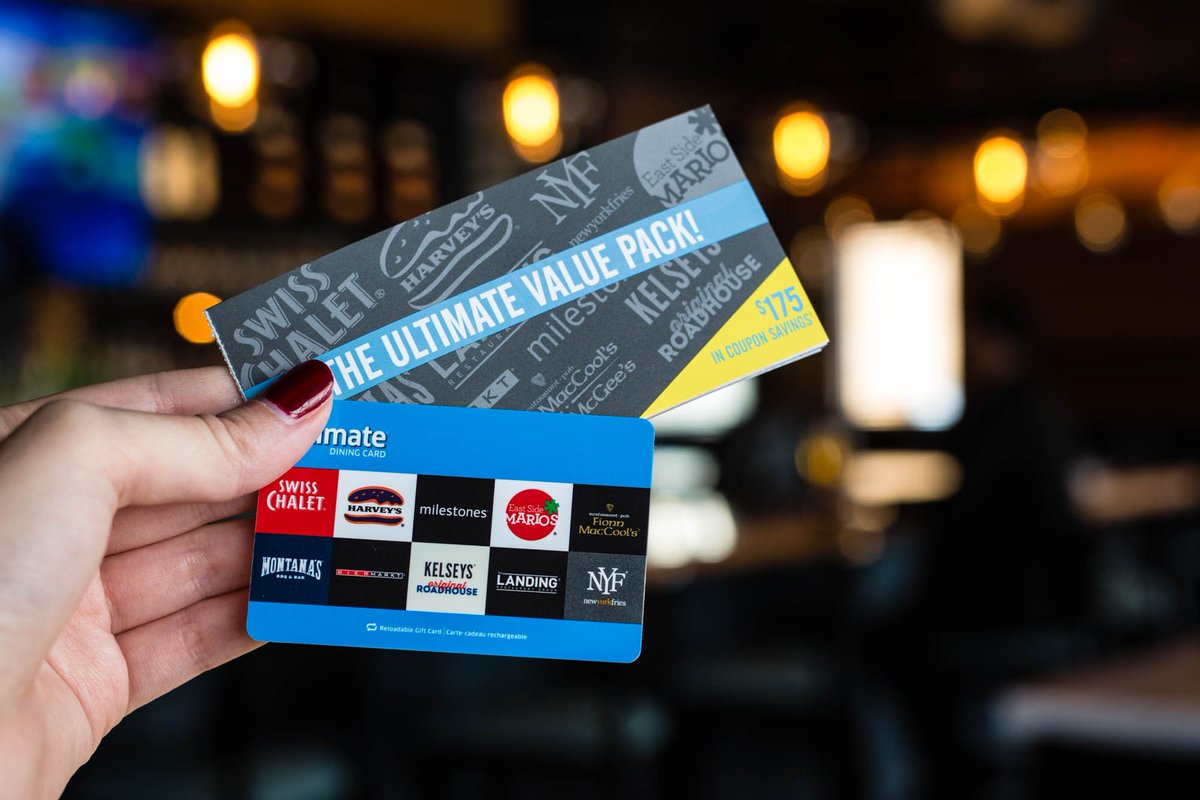 MilestonesCa's tweet photo. Never too early for gift ideas! 😇 Grab a $50 Ultimate Dining Card and get the Ultimate Value Pack for yourself. Over $175 in savings inside! https://t.co/BKhZrULrx3