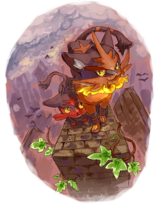 ニャビー イラスト 134108 ニャビー アシマリ モクロー イラスト