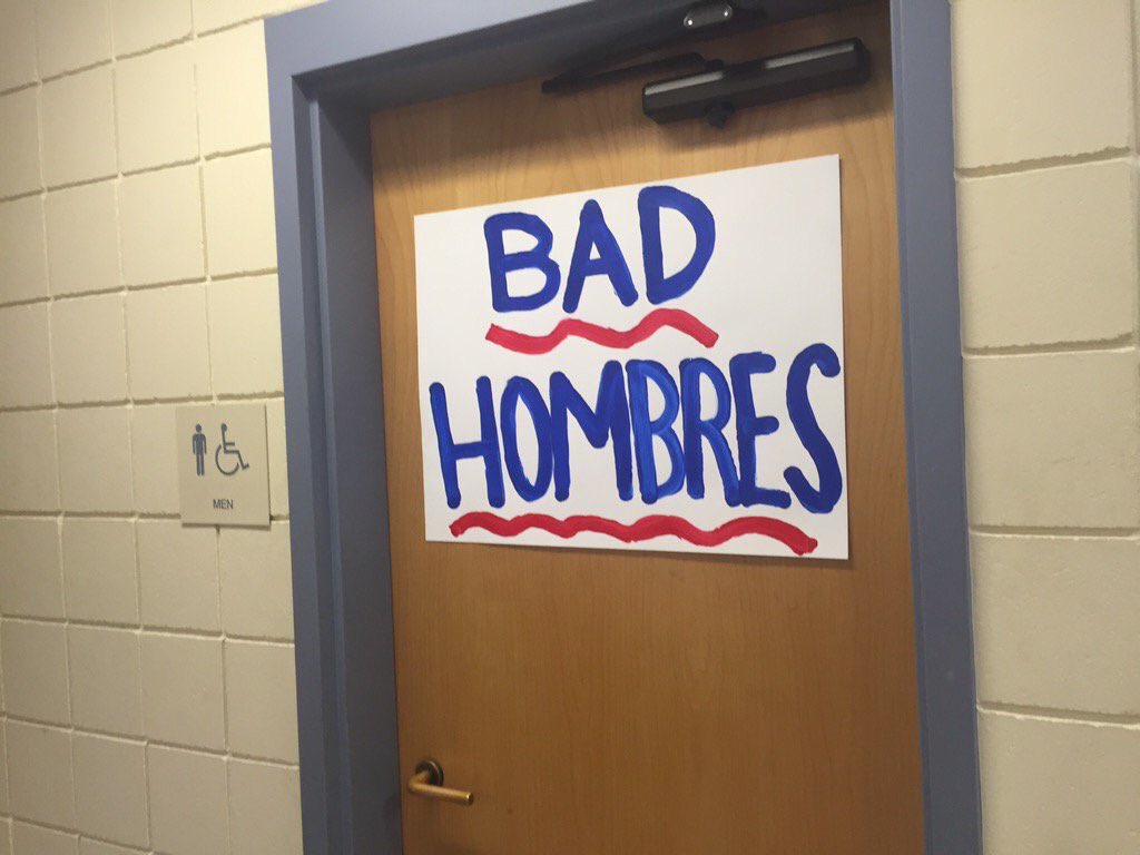 LawyerRogelio's tweet photo. Bathroom signs at Clinton's Pensacola rally yesterday. https://t.co/tyfXKqo1xS