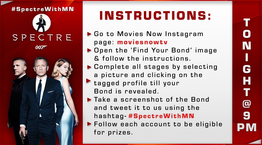 jaydip4m's tweet photo. @veenavinyas @moviesnowtv Guys join follow the instructions & tweet to us using #SpectreWithMN #shoutout https://t.co/9u17nc7zCH
