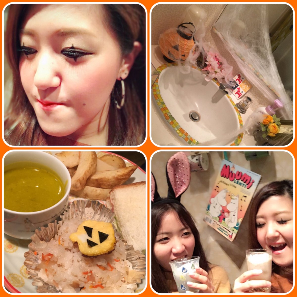 tom_tom_boy's tweet photo. ハロウィンパーティー💕
北欧風カフェにて(๑′ᴗ‵๑)

#あえて私服で参加
#プチピエロメイク
#ハリポタファン多し
#パリピ
#知らない子の子守w https://t.co/3IGdvt1jDT