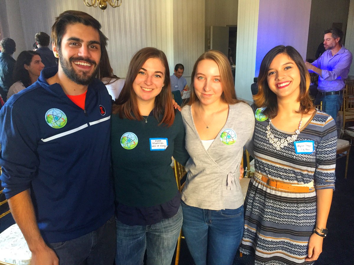 ANS_Illinois's tweet photo. The UIUC ANS Student chapter. Shanna Bobbins, Aristidis Loumis, Alyssa Hayes and Katie Mummah at the #savethenukes leadership summit! https://t.co/xQmpgLJ8Ic