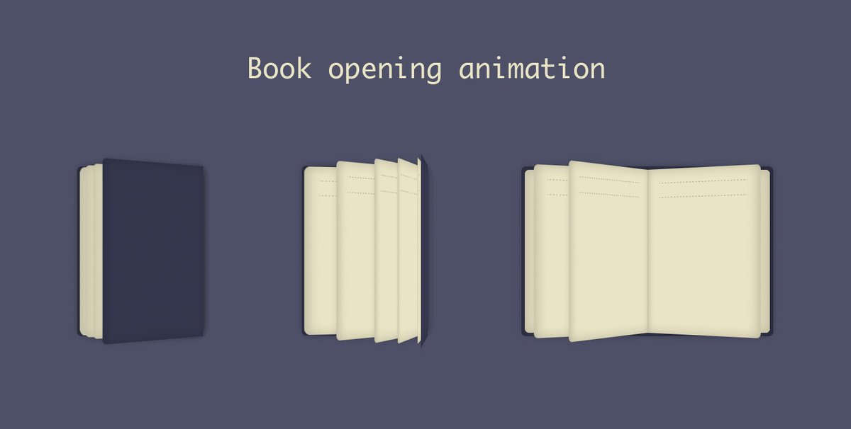 Valeriia Teslia on X: Book opening animation (pure css)    / X