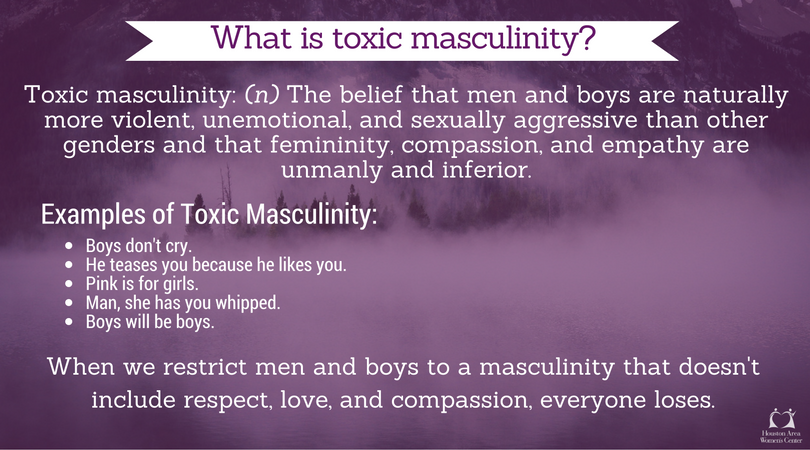 hawctalk's tweet photo. Unhealthy gender roles hurt all of us. Teaching men and boys that masculinity can be loving can help build a world without violence. #TxDVAM https://t.co/HMh57QvsQn