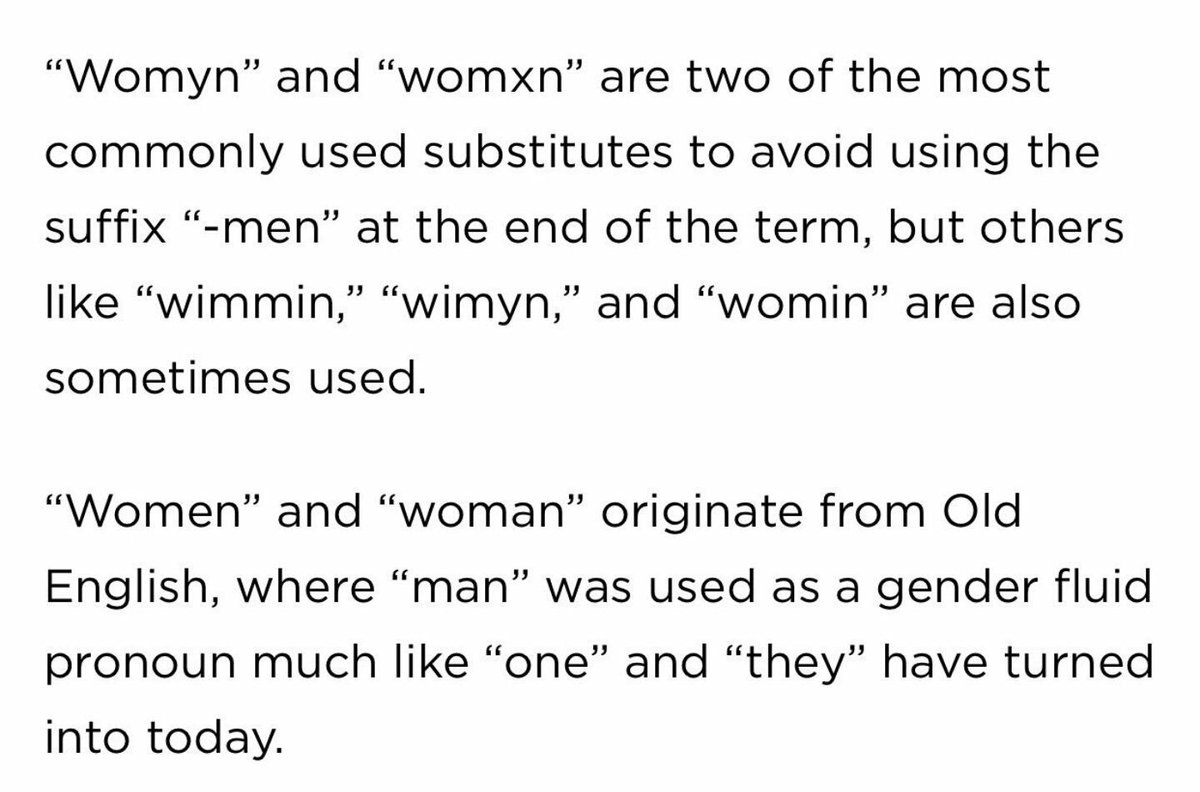 TheSafestSpace's tweet photo. How is spelling "women" as "womyn" more inclusive? https://t.co/89xRsF9LME