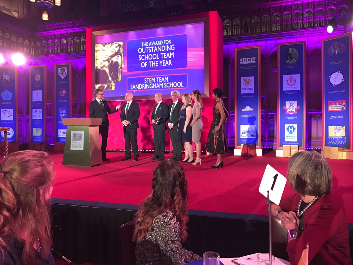 rodbristow's tweet photo. Congratulations on your @Pearson_UK @TeachingAwards @SandringhamSch1 STEM team School Team of the Year! https://t.co/Ygoq2m2hQP