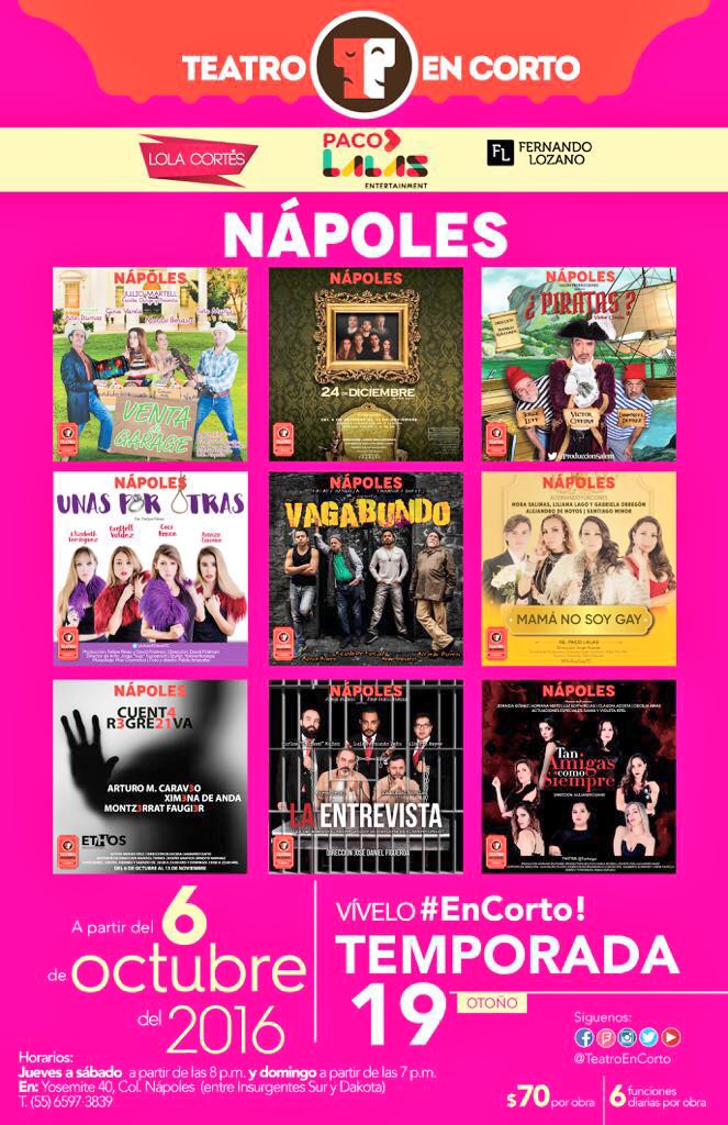 Tenemos 2 carteleras diferentes #EnCorto
Acompáñanos hoy a partir de las 19:00 hrs! 
#DomingoLoDejoTodo y lo vivo #EnCorto