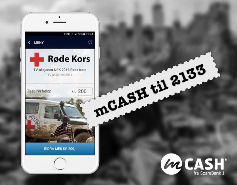 Ikke hjemme da bøssebærerne kom? No worries! Du fortsatt gi med mCASH de nærmeste dagene til nummer 2133! #tvaksjonen #rødekors
