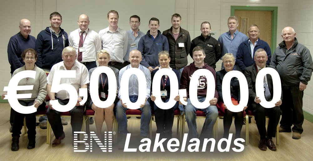 BNI Lakelands, Milestone €5 million TYFB, Well done all in #Virginia #Cavan, looking forward to many more years for fantastic business.