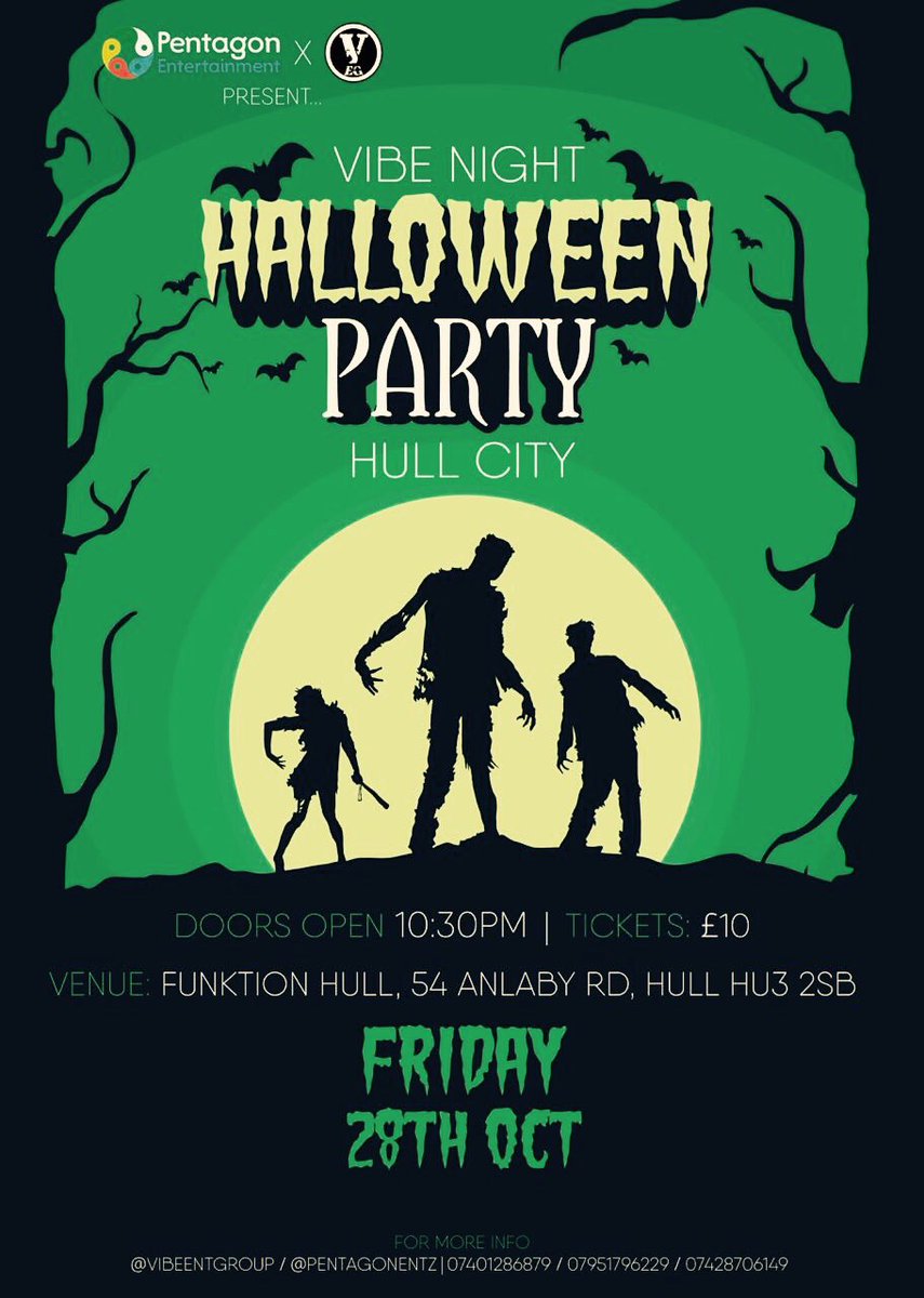 VibeEntGrp's tweet photo. Vibe Night - Hull ‼️💯

HALLOWEEN PARTY 🎃 • featuring 
🔥🔥 DJs IBBIE x BRAYO x TIZ | @DJIBBIE @deejaybrayo @OluwaDjTiz 

🕸 28 • 10 • 16  🕸 https://t.co/qg4cdqncfp