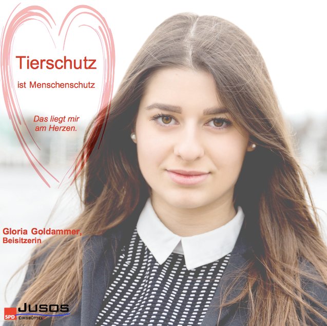 JusoEimsbuettel's tweet photo. Gloria ist das jüngste Mitglied in unserem Vorstand und setzt sich voller Überzeugung für sozialdemokratischen #Tierschutz ein! https://t.co/4zxnYeXwdD