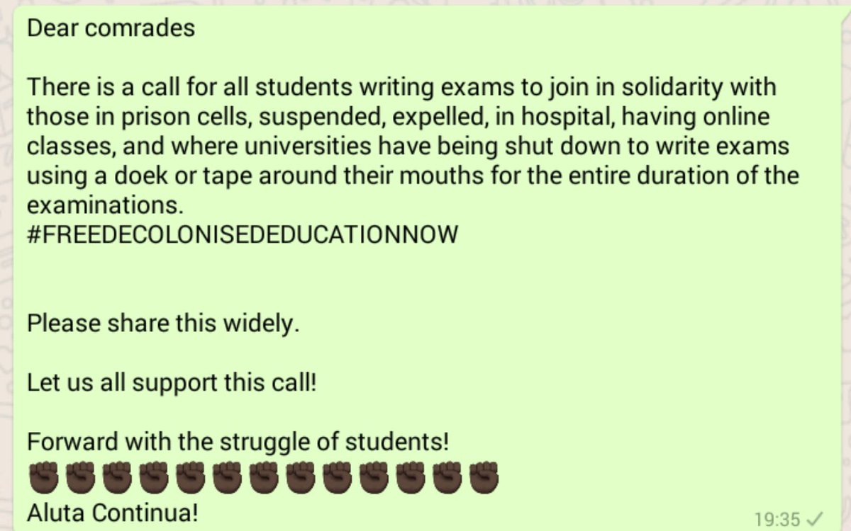 ReformPUK's tweet photo. #FreeDecolonisedEducationNow #FeesMustFall #Occupy4FreeEducation #WeTooAreNWU #ReformPUK 
Please RT https://t.co/GTCbhxiYcn