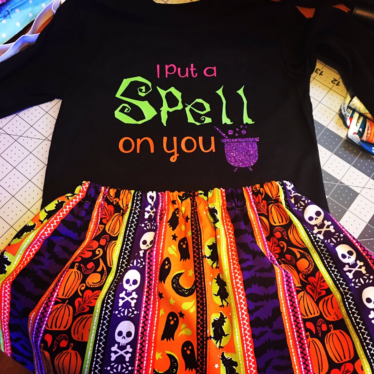 Finally had time to make my little lady a Halloween outfit !! #halloween #iputaspellonyou