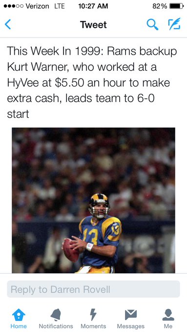 My heart is full of happy reading this. ❤️💃Thanks @ryanmclane. @kurt13warner is my fav of all time. 🏈<a href="/tag/media"class="tags"><span>#media</span></a>
