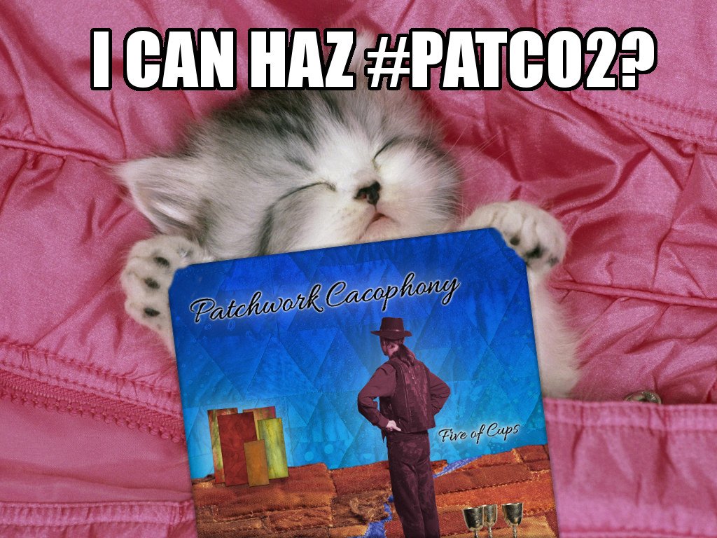 PatchworkCacoph's tweet photo. We've hired some of the best marketing minds in the world to advertise Patchwork Cacophony's Five of Cups.
#patco2 https://t.co/ut55rmT4Pn