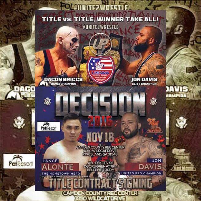 unite2wrestle's tweet photo. #unite2wrestle #titlevstitle #opencontract @JonDavis817 @DagonBriggs @VigAlonte @USWAJax https://t.co/8rNzCSST2L