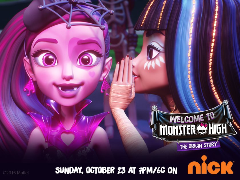MonsterHigh's tweet photo. Don't keep this haunting secret to yourself! Tell your ghouls to watch #WelcomeToMonsterHigh at 7p|6c, only on @NickelodeonTV! https://t.co/JOucyX8GqX