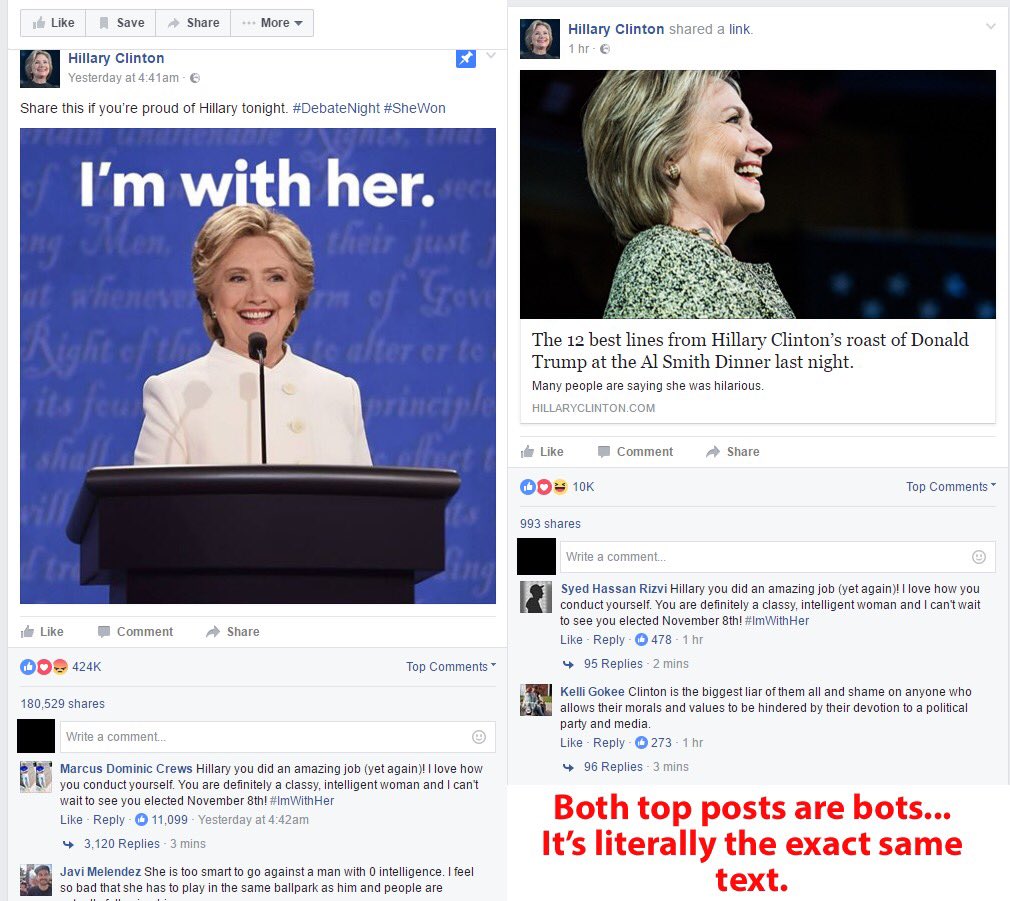 lisajahnelle's tweet photo. #HillaryBot #FakeHillary #NoRealSupport #VoterFraud #NeverHillary https://t.co/lj9vhJWr35
