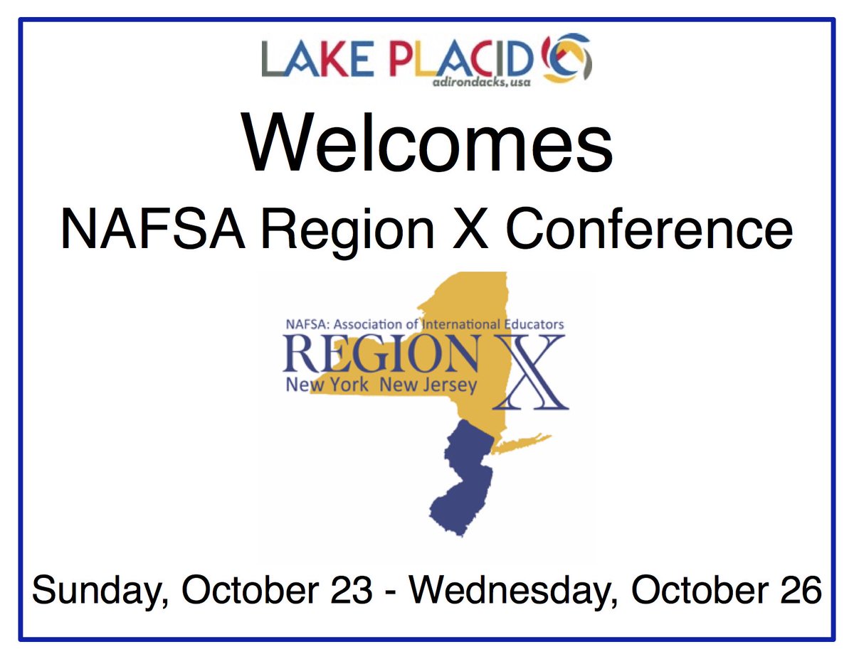 MeetMeinLP's tweet image. We would like to welcome the NAFSA Region X Conference to Lake Placid! We hope you all have a great time! #NafsaX #GoForTheGold