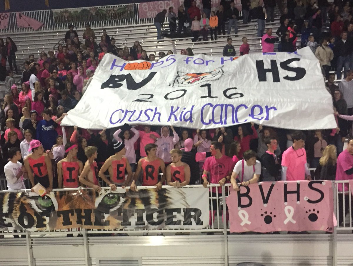 Your signs are cute but ours comes with spirit!!!! 🐯🏀🎉#crushkidcancer