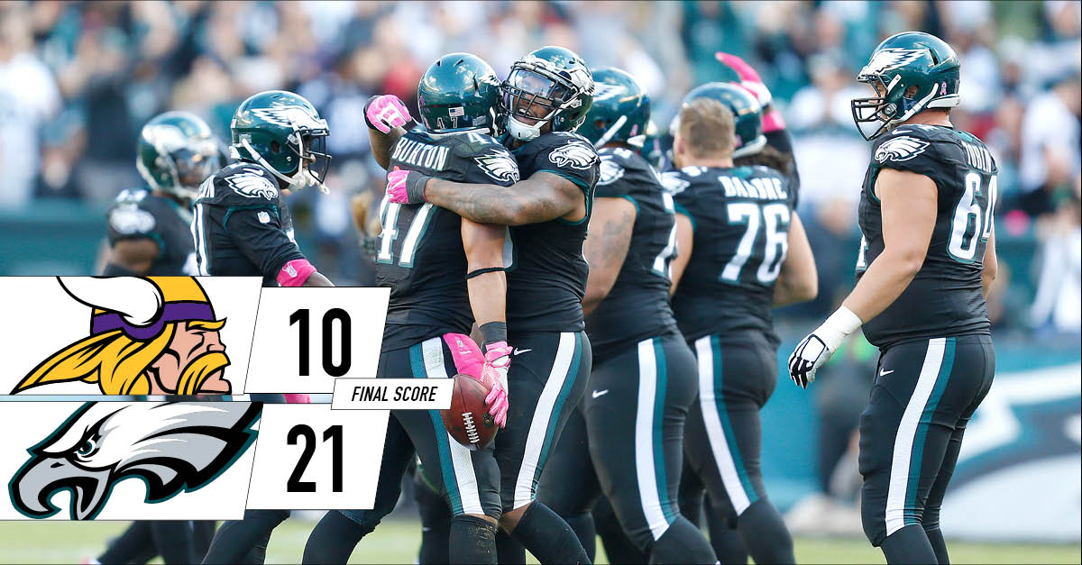 #Eagles are back on the right track. Vikings are undefeated no more.

#FlyEaglesFly