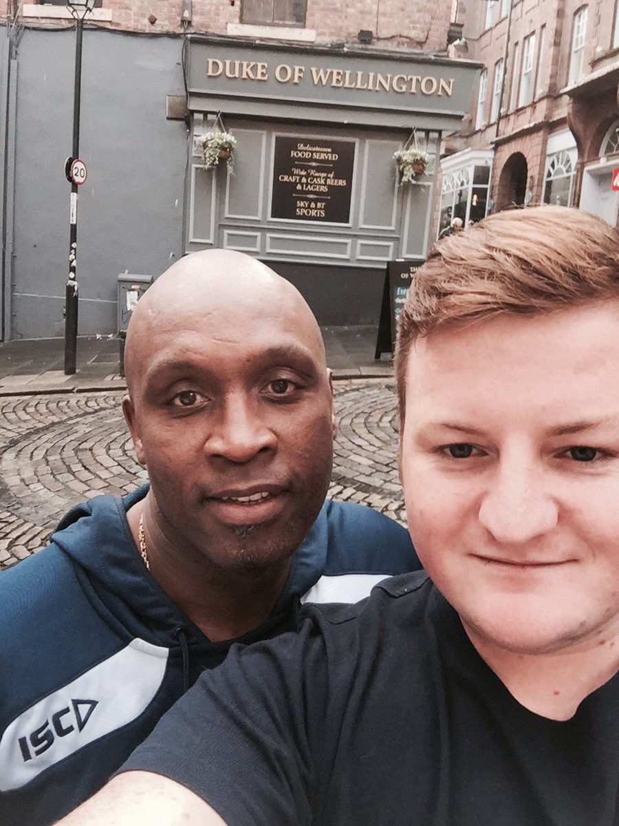 GreatheadNathan's tweet photo. Brilliant day with the dark destroyer 
@NigelGBenn yesterday! Glad to be doing more work with him &amp; management! #loyalty #ThanksNigel https://t.co/2bKKHELQ1K