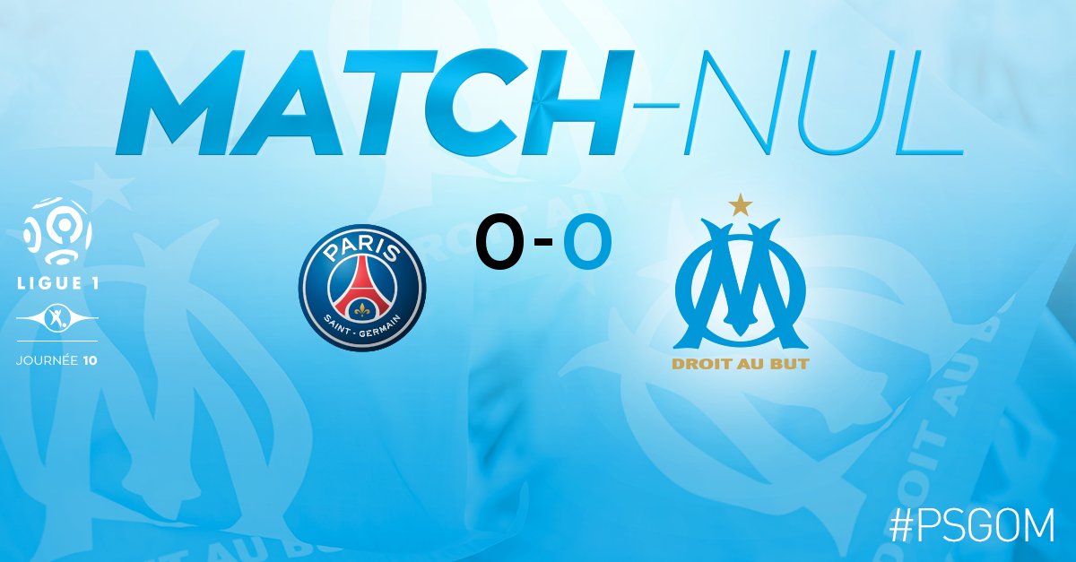 FIN / C'est terminé, l'OM repart du Parc des Princes avec 1 point. #PSGOM