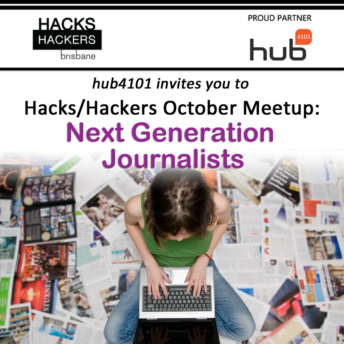 hub4101's tweet photo. What new methods of storytelling are emerging? Find out at the @HacksHackersBNE Journalism Showcase - It's free! https://t.co/k0vwzn3AJ5 https://t.co/FCn6DuqTy8