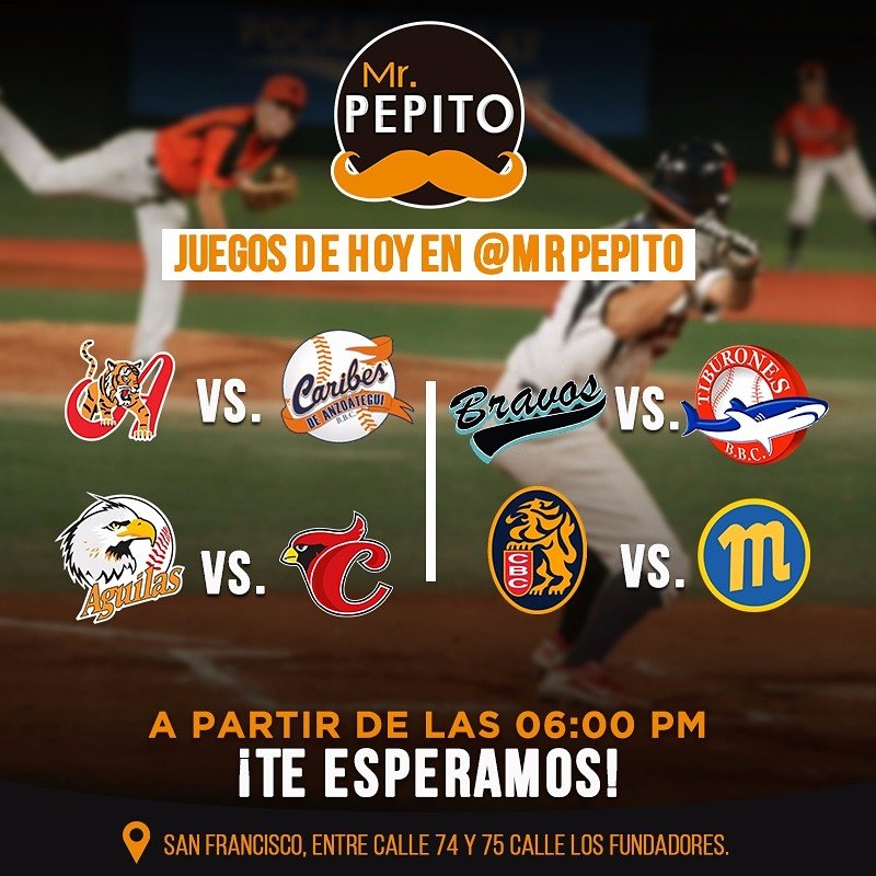 mrpepitopty's tweet photo. ¡Ya estamos abiertos! Y nuestros televisores están encendidos con lo mejor del béisbol venezolano 😉⚾🍴 ¡Te estamos esperando! 😄 https://t.co/x9iRyXgiio