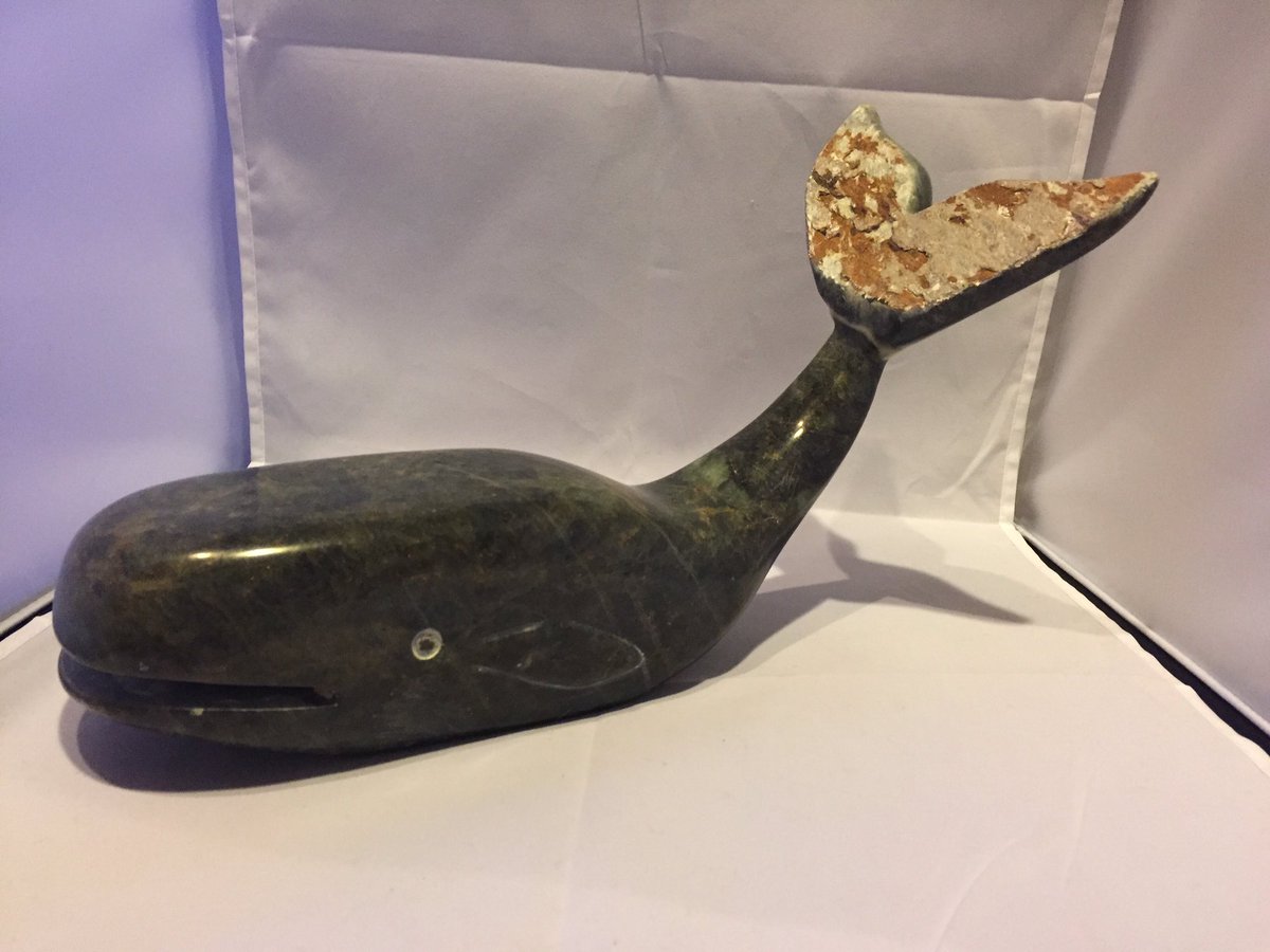 Moby is made from green soapstone #gossamertreasures #alliedartscouncilofsprucegrove #@mhcgeneralstore #stonecarving #yegarts #soapstone