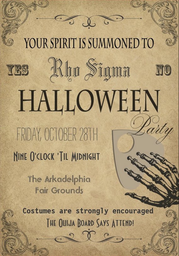RhoSigma35's tweet photo. DON'T BE SCARED to attend our Halloween Party on Friday, October 28th from 9 p.m. to Midnight. After all, it's FREE if you wear a costume! https://t.co/gxZfvgBrRx