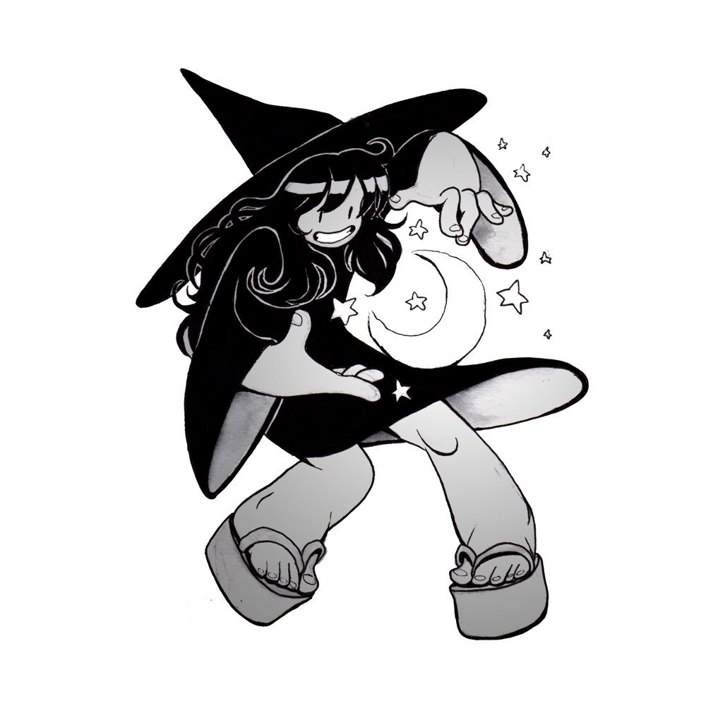 jonblissart's tweet photo. #inktober + #drawlloween Day 23/31 - Some kind of lunarmancer #moon #witch #magic #lunarmancer #definitelyathing https://t.co/559o9Yzvde