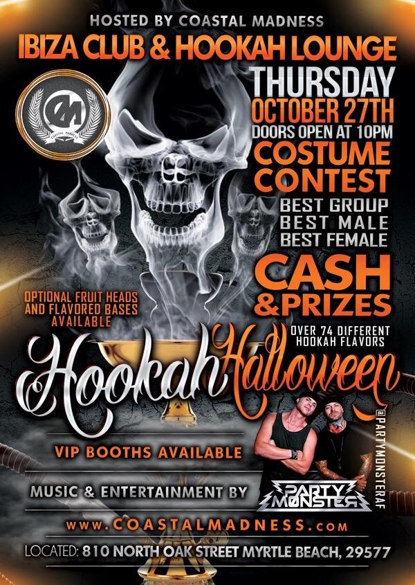 Thursday is gonna be wild! We are giving away two tickets so RT &amp; tag a friend for a chance to win! #CCU hookahhalloween.eventbrite.com
