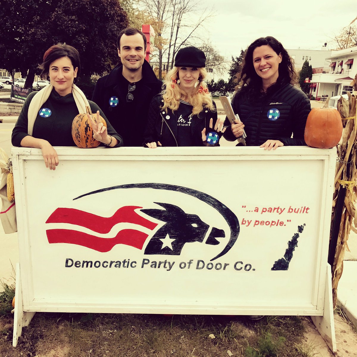 LafleurJennifer's tweet photo. Spending our day off from filming #BackAtTheStaircase canvassing for @HillaryClinton in #DoorCounty #Wisconsin. We're with her. Vote! https://t.co/S6FcsERIfU