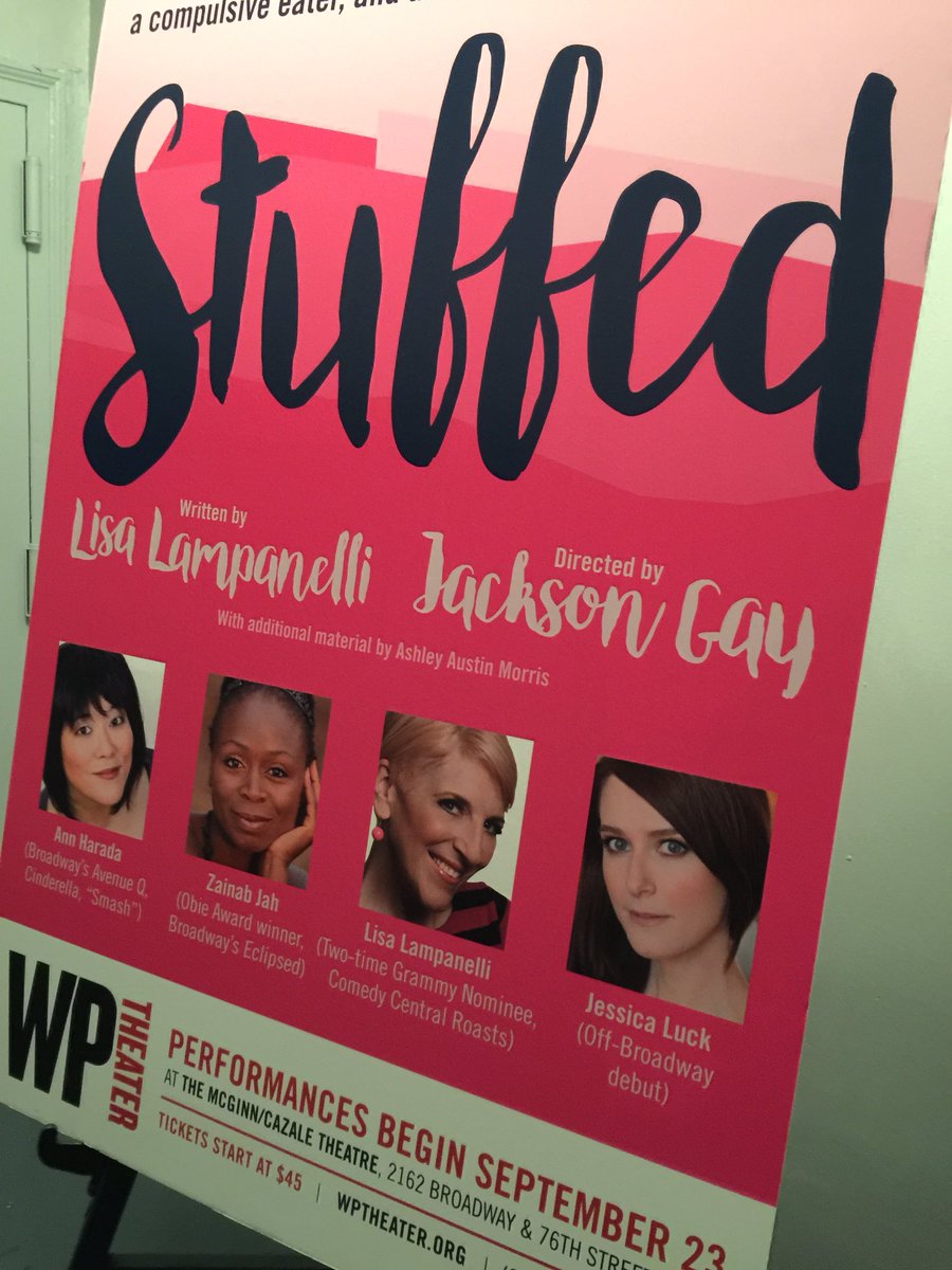 BroadwayGirlNYC's tweet photo. I love @LisaLampanelli & @annharada, and can't wait to "meet" @LadyzjahKitty & #JessicaLuck!! Seeing #StuffedPlay at @WomensProject!! 😄 https://t.co/j62I3e3FWh
