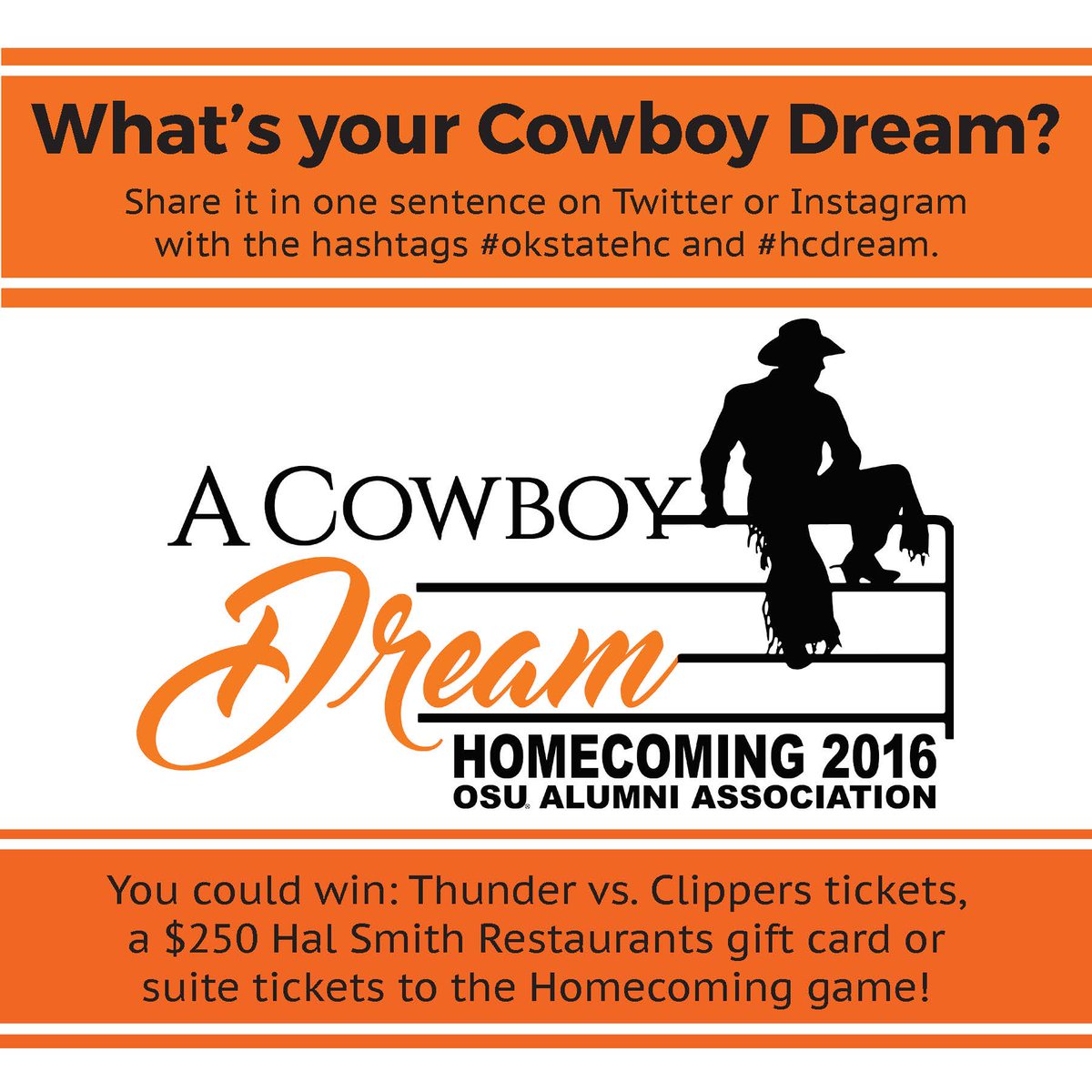 okstate_ehs's tweet photo. Students: share your Cowboy dream w/ hashtags #okstatehc & #hcdream to win prizes from @OKStateAlumni! https://t.co/E23xCSkVKG https://t.co/lplJba9N1N