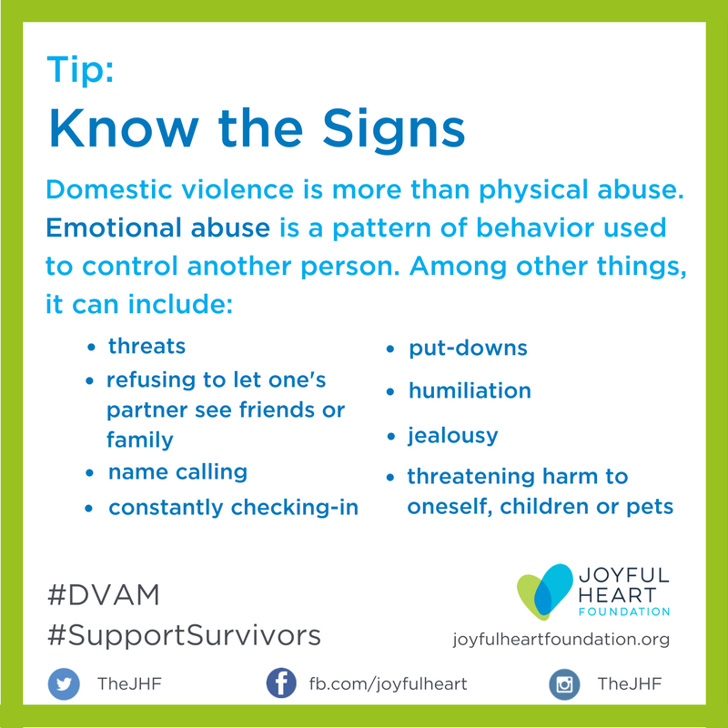 TheJHF's tweet photo. Signs of #DomesticViolence #SupportSurvivors #DVAM https://t.co/RJOea0O3XB
